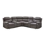 Set de Sala Esquinera Luigi Reclinable con Portavasos de 256 x 256 x 96 cm Café