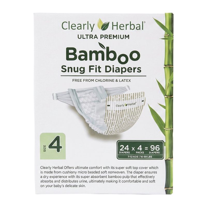 Pañales Bamboo Snug Fit Talla 4 de 96 Unideades - Clearly Herbal