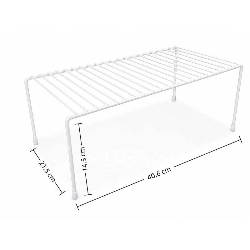 Estante Organizador Grande de Alambre Recubierto de 40.6 x 21.5 x 14.5 cm Blanco