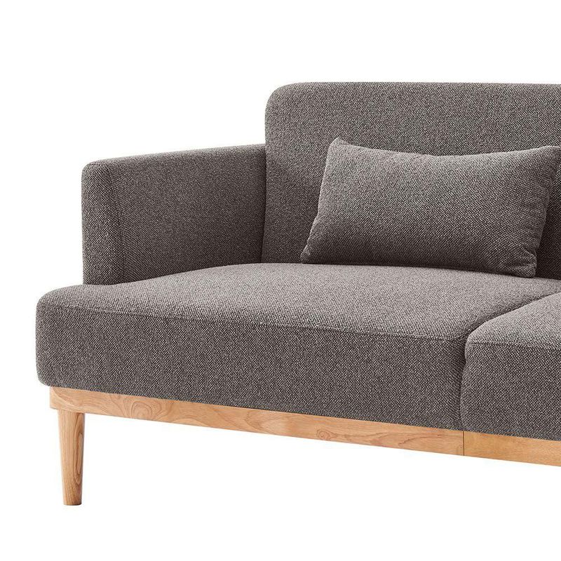 Sofá Cama Charles de Tela 2 Plazas con Respaldo Reclinable de 210 x 82 x 85 cm Café