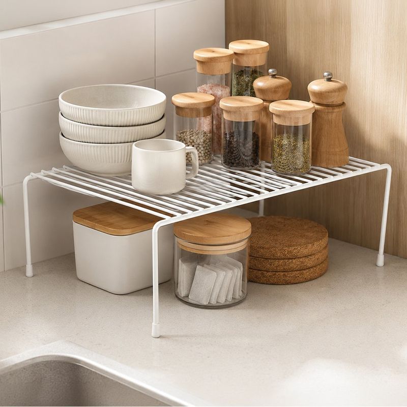 Estante Organizador Grande de Alambre Recubierto de 40.6 x 21.5 x 14.5 cm Blanco