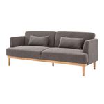 Sofá Cama Charles de Tela 2 Plazas con Respaldo Reclinable de 210 x 82 x 85 cm Café
