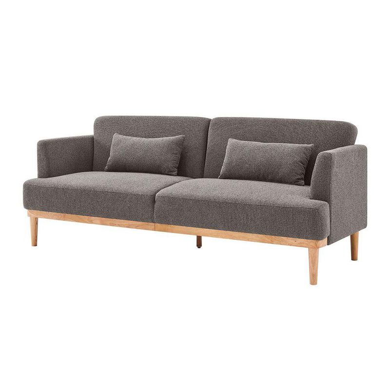 Sofá Cama Charles de Tela 2 Plazas con Respaldo Reclinable de 210 x 82 x 85 cm Café