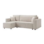 Sofá Esquinero July con Extensión Izquierda y Tapizado Acanalado de 240 x 142 x 82 cm Beige