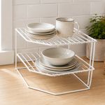 Escurridor de Platos con 3 Divisiones de Alambre Recubierto de 23 x 12 x 19.7 cm Blanco