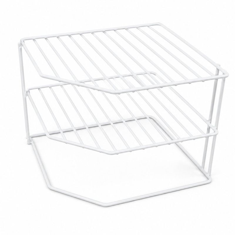 Escurridor de Platos con 3 Divisiones de Alambre Recubierto de 23 x 12 x 19.7 cm Blanco