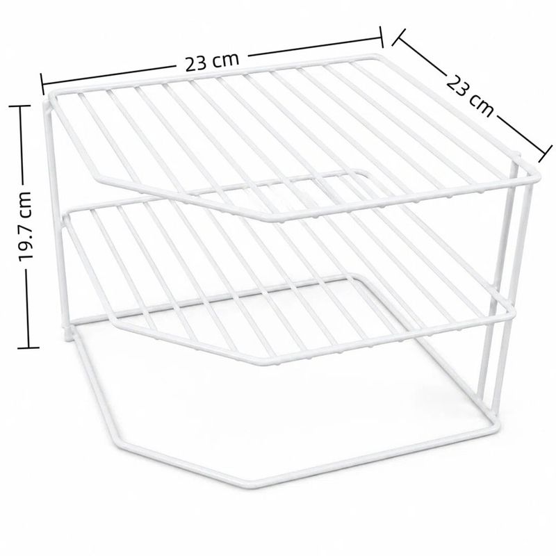 Escurridor de Platos con 3 Divisiones de Alambre Recubierto de 23 x 12 x 19.7 cm Blanco