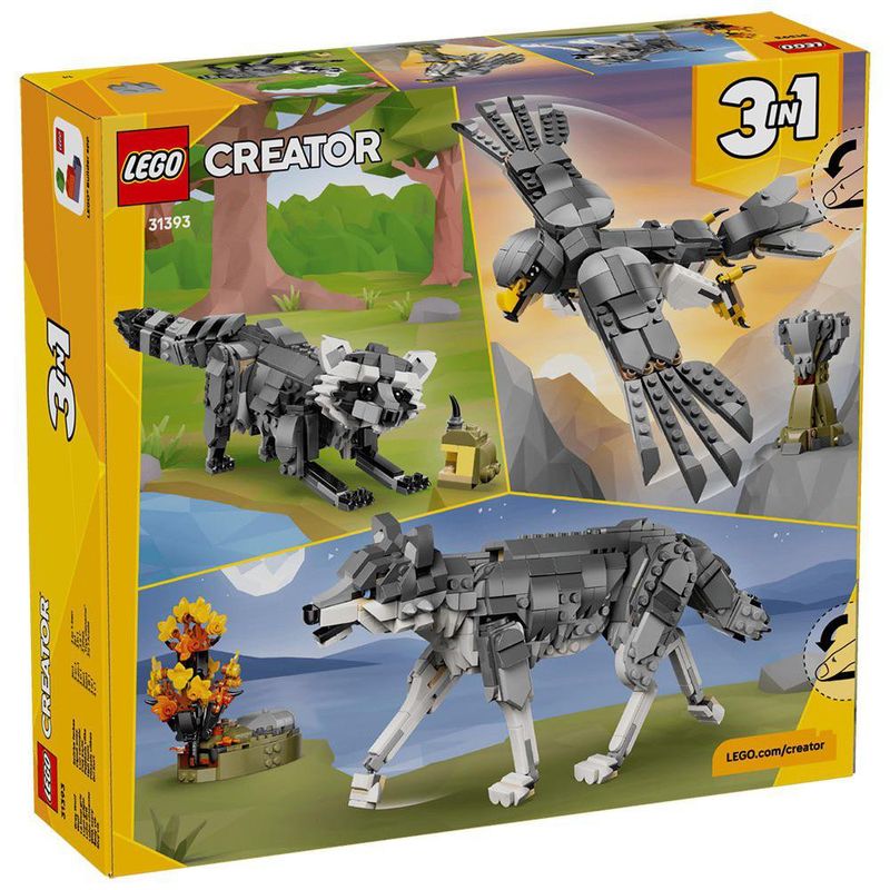 LEGO Creator 3 en 1 Animales del Bosque: Lobo Gris #31393 de 657 Piezas
