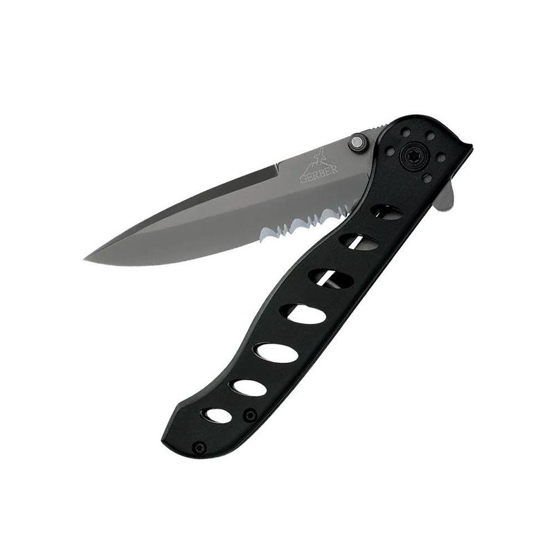 Navaja Plegable Negra de Acero Inoxidable con Clip de Bolsillo 7.12"