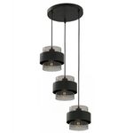 Lámpara Colgante de 3 Luces Base E27 Color Negro