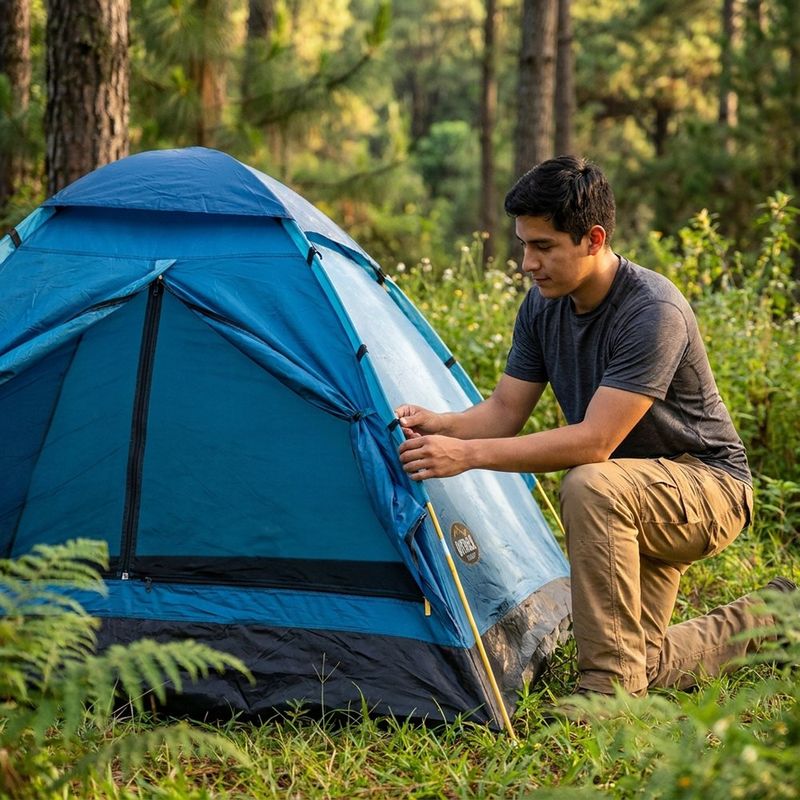 Carpa Iglú Montana para 2 Personas de 200 x 120 x 95 cm Color Azul