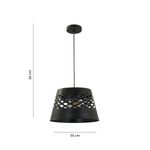 Lámpara Colgante de 1 Luz Base E27 35 cm Color Negro