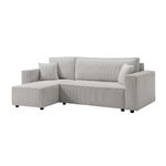 Sofá Esquinero July con Extensión Izquierda y Tapizado Acanalado de 240 x 142 x 82 cm Gris Claro