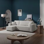 Sofá Esquinero July con Extensión Izquierda y Tapizado Acanalado de 240 x 142 x 82 cm Gris Claro