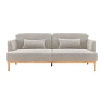 Sofá Cama Charles de 2 Plazas con Respaldo Reclinable de 210 x 82 x 85 cm Beige