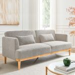 Sofá Cama Charles de 2 Plazas con Respaldo Reclinable de 210 x 82 x 85 cm Beige