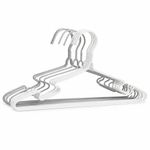 Set de 8 Serchas de Alambre Recubierto de 42 cm para Ropa Blanco y Gris