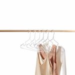 Set de 8 Serchas de Alambre Recubierto de 42 cm para Ropa Blanco y Gris