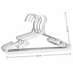 Set de 8 Serchas de Alambre Recubierto de 42 cm para Ropa Blanco y Gris