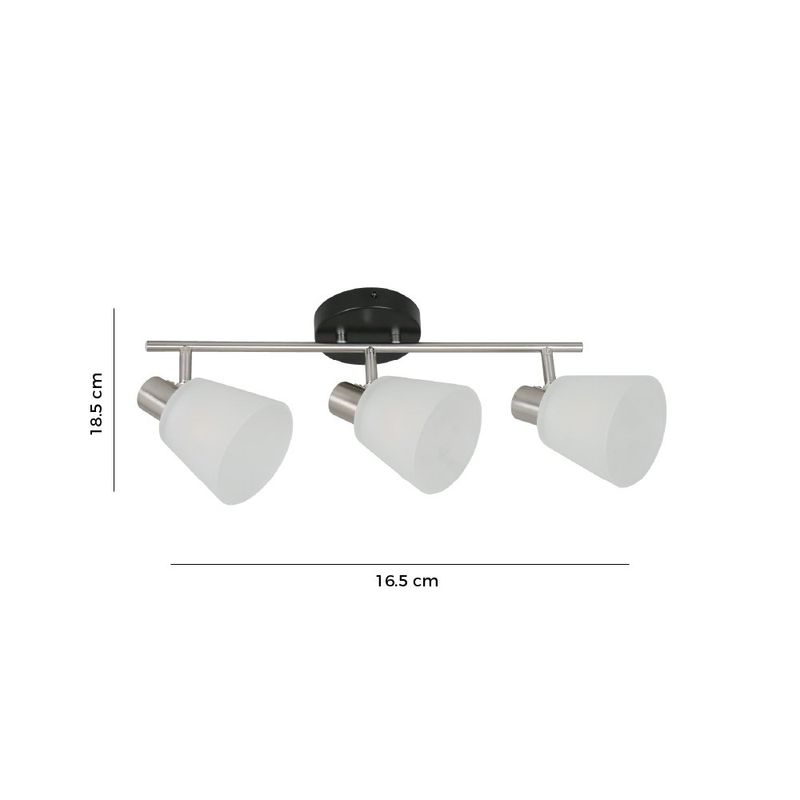 Lámpara Spot 3 Luces Orientables 16.5 cm para Interior Color Blanco