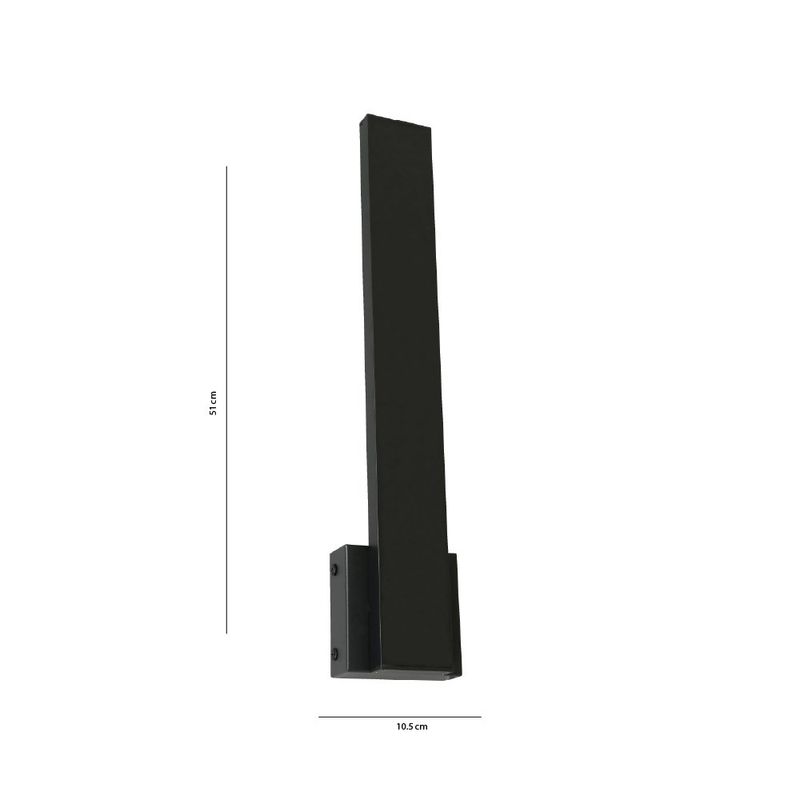 Lámpara de Pared Exterior LED 12 W 51 cm Diseño Moderno Color Negro