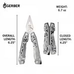 Navaja Multiherramienta Gerber Plateada con 15 Funciones y Diseño Butterfly