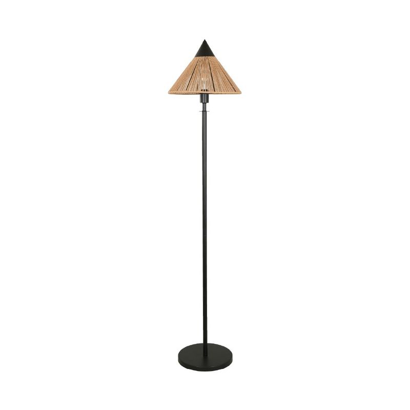 Lámpara de Pie de Mimbre 40 W Color Negro y Natural