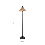 Lámpara de Pie de Mimbre 40 W Color Negro y Natural
