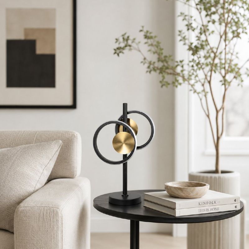 Lámpara de Mesa LED Decorativa de 8 W 3000 K Color Negro con Dorado