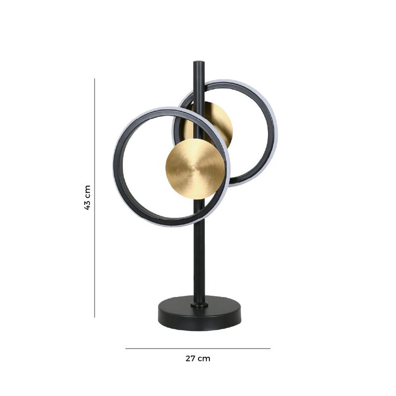 Lámpara de Mesa LED Decorativa de 8 W 3000 K Color Negro con Dorado