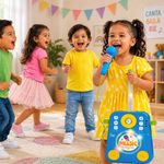Micrófono Infantil con Bocina y Efectos de Sonido Color Celeste