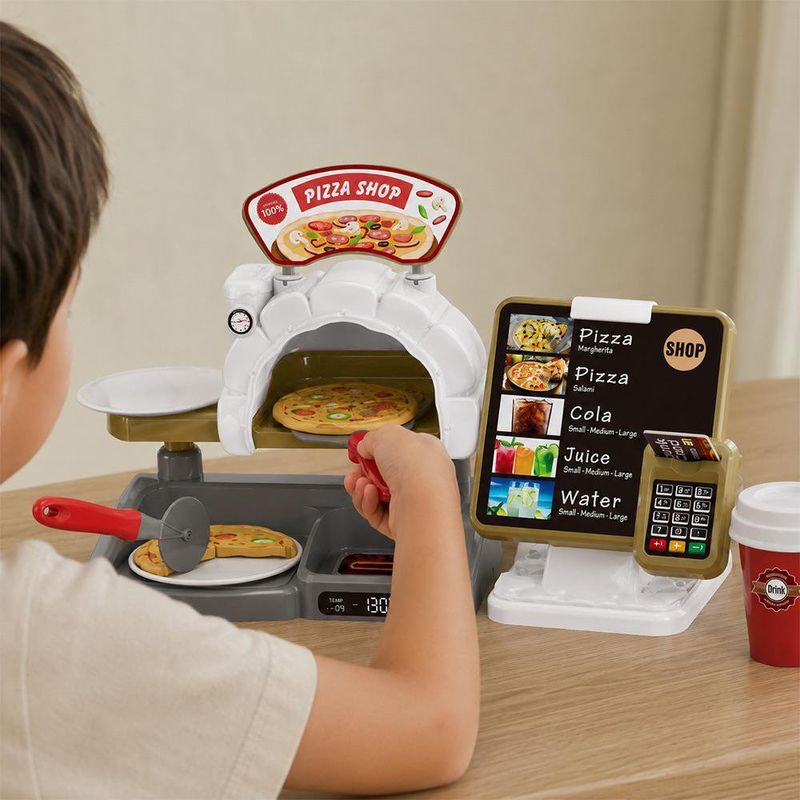 Set de Pizzería Infantil de Juguete con Horno y Accesorios Multicolor