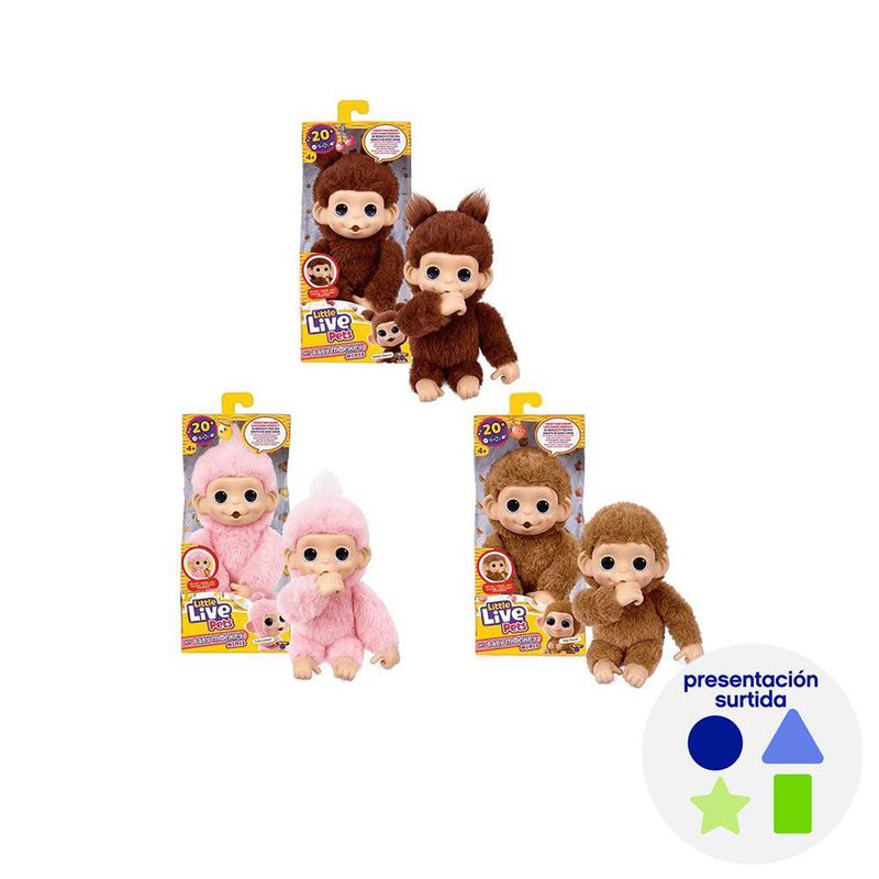 Muñeco Interactivo Mono Bebé Mini Little Live Pets Diseños Surtidos