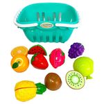 Canasta de Frutas de Juguete para Cortar con Velcro y Accesorios Multicolor