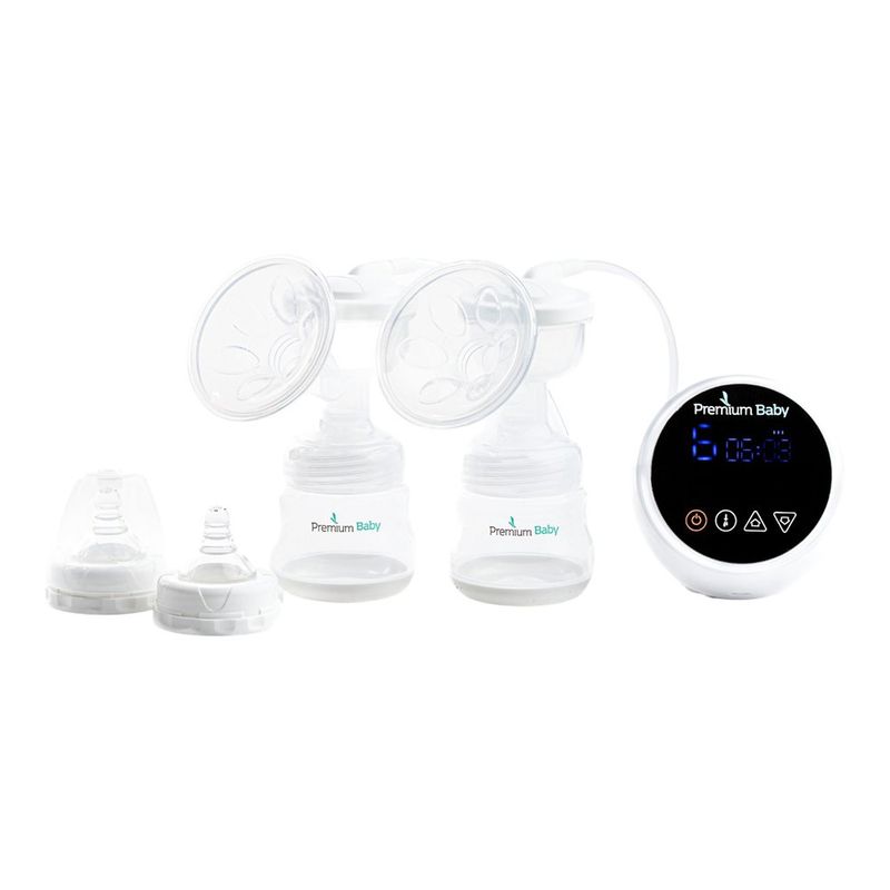 Extractor de Leche Eléctrico Doble con Pantalla LED y Batería Recargable Blanco