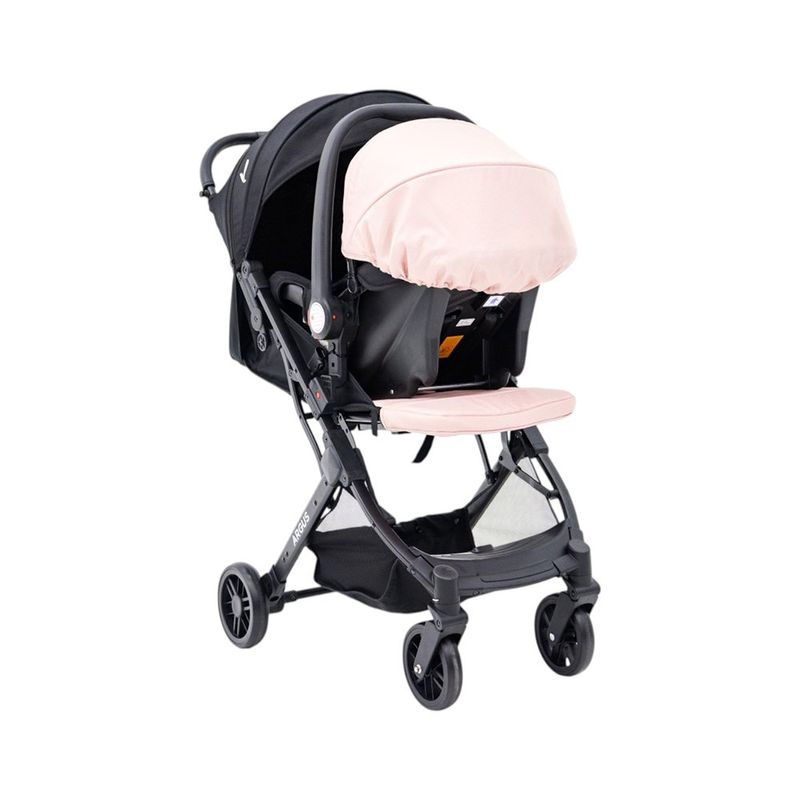 Travel System Argus Rosado Compacto con Portabebé y Base para Auto Rosado