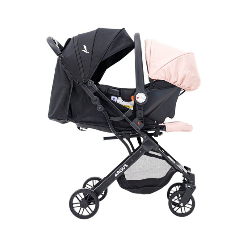 Travel System Argus Rosado Compacto con Portabebé y Base para Auto Rosado