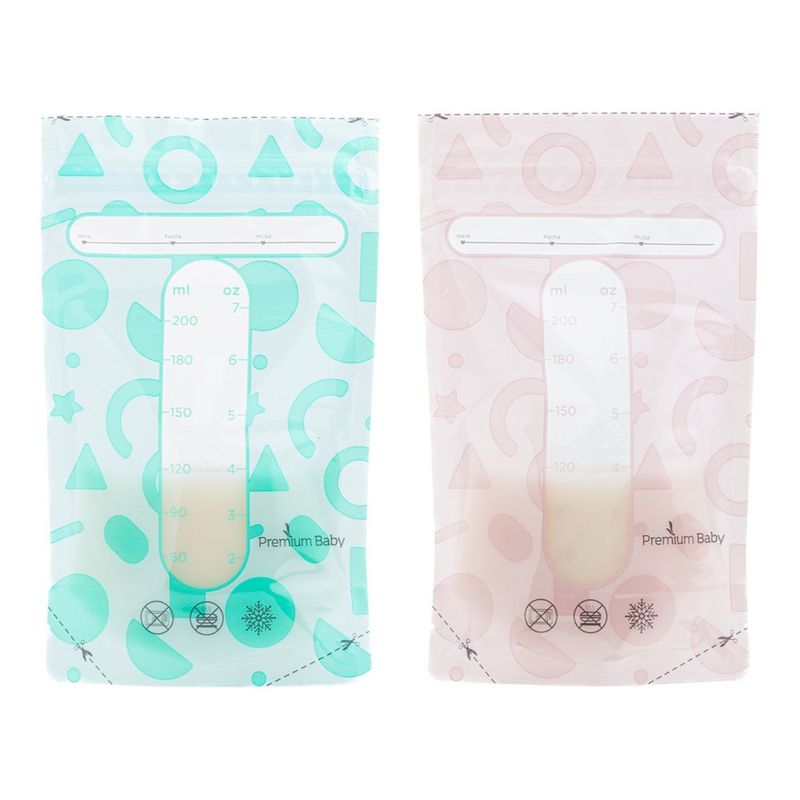 Bolsa para Leche Materna de 200 ml con Sello Antiderrame, 30 Unidades