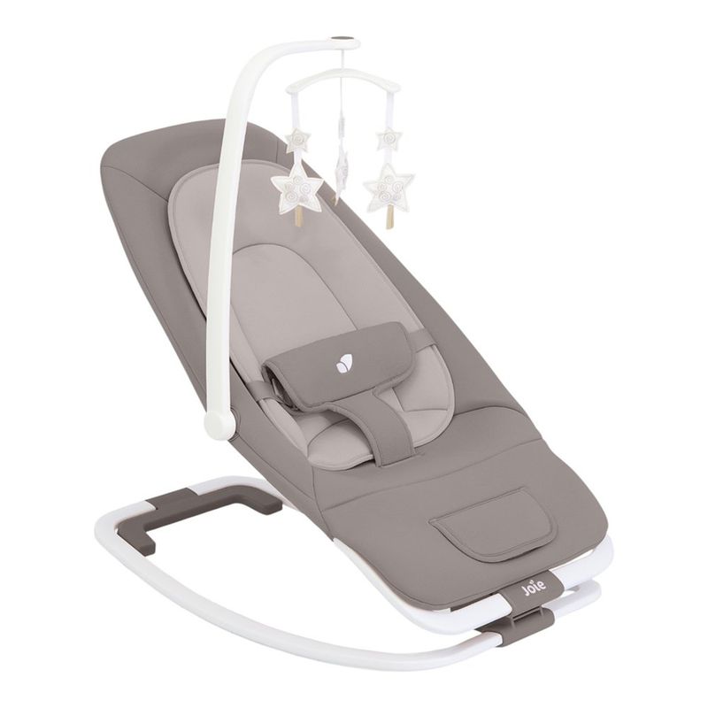 Mecedora Dreamer Strata Walnut para Bebé con Vibración, Sonidos y Arco de Juegos Beige