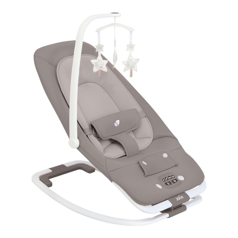 Mecedora Dreamer Strata Walnut para Bebé con Vibración, Sonidos y Arco de Juegos Beige