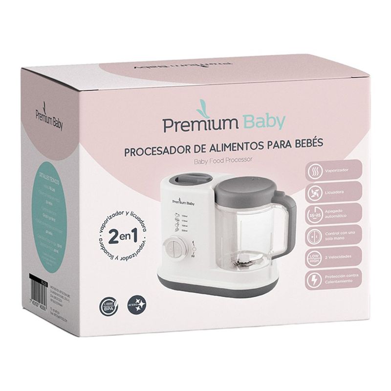 Procesador de Alimentos para Bebé 2 en 1 con Vapor y Licuadora Blanco