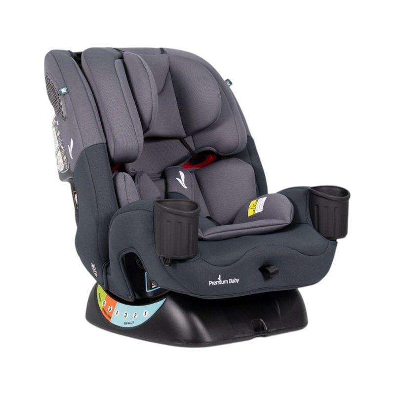 Silla de Carro Rumi Gris Multietapa con Arnés 5 Puntos y Portavasos Gris