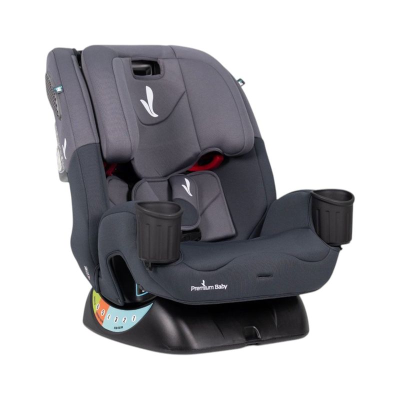 Silla de Carro Rumi Gris Multietapa con Arnés 5 Puntos y Portavasos Gris