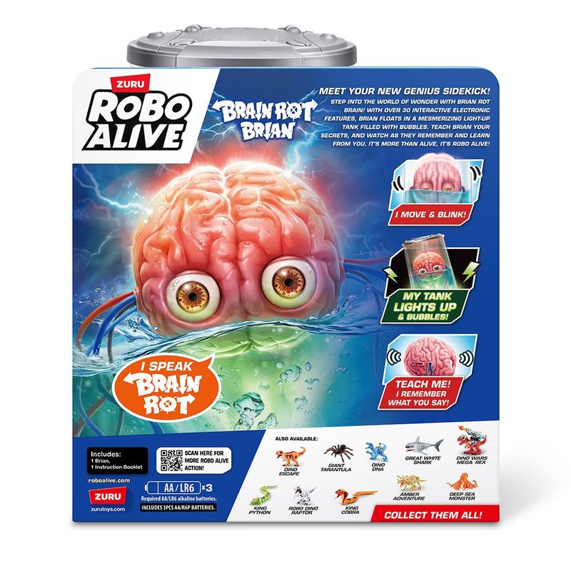 Figura Interactiva Brain Rot Brian Robo Alive con Más de 30 Funciones