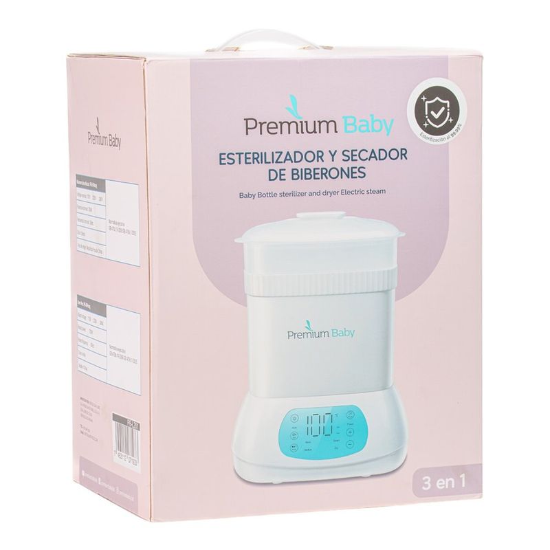 Esterilizador y Secador Digital 3 en 1 para 6 Biberones Blanco
