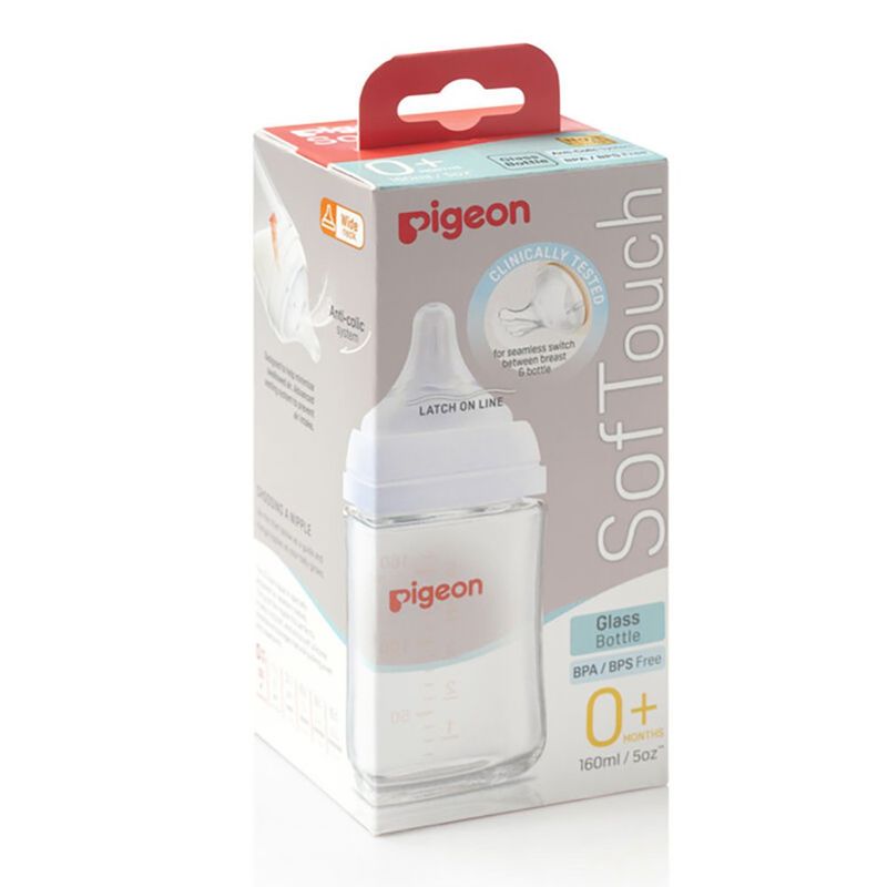 Biberón de Vidrio SoftTouch Peristáltico de 240 mL 8 oz para Bebé de 3 a 6 Meses