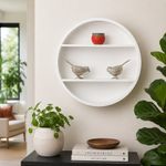 Repisa Circular Decorativa de 2 Alturas Color Blanco