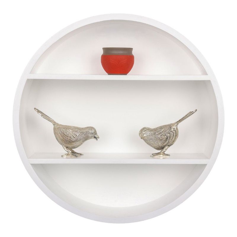 Repisa Circular Decorativa de 2 Alturas Color Blanco
