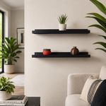 Set de 2 Repisas Flotantes Decorativas Color Negro
