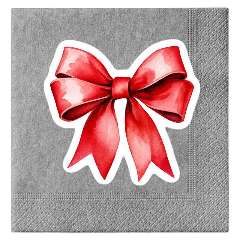 Set de 20 Servilletas de Papel 33 x 33 cm de 3 Capas con Diseño de Moña